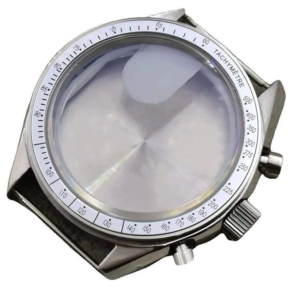 Boîtier montre argent 39,7 mm acier inox pour réparation horlogère