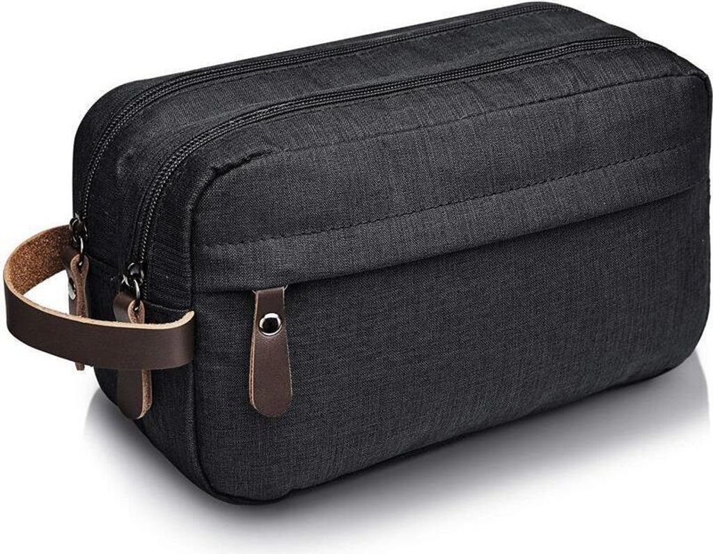 INF Schwarze Oxford-Gewebe Kulturtasche - Reise-Organizer