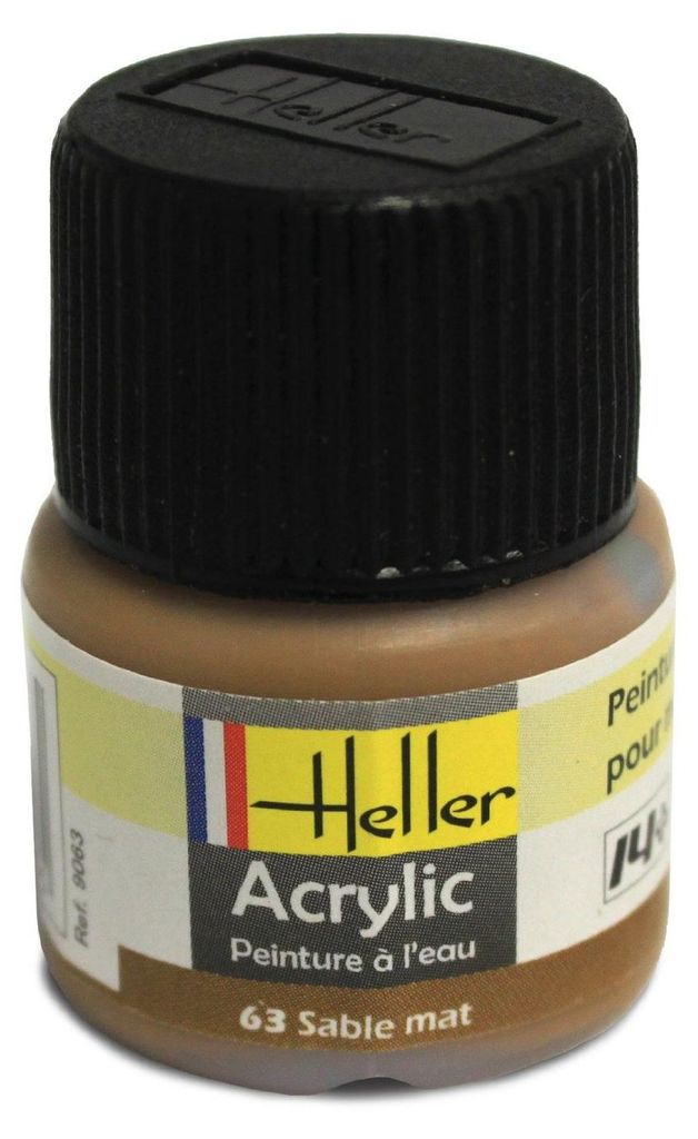 Heller 9063 Acrylfarbe 063 Sandfarben, matt 12ml Modellbaufarbe