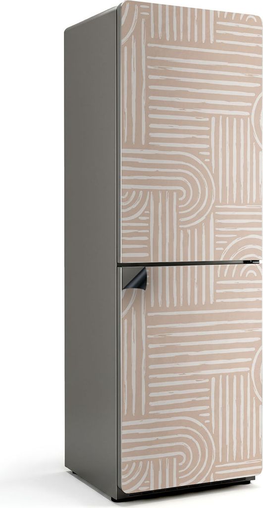 Abstraktes Linienmuster – Magnetische Kühlschrank Abdeckung – Dekorfolie magnetisch Küche – Kühlschrank Magnet Deko – selbstklebende Mag...