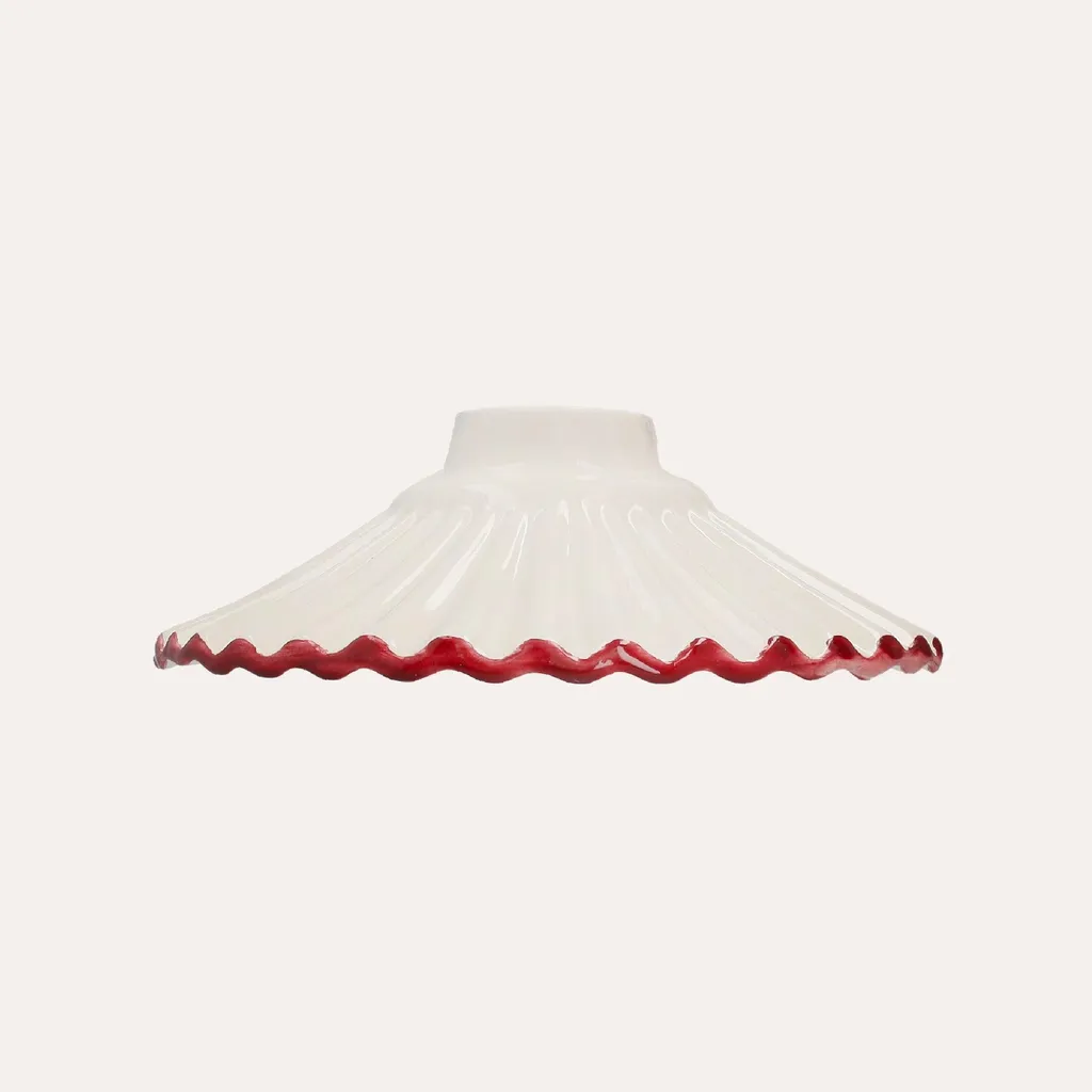 Abat-jour déco blanc et rose pour lampe de salon ou chambre Ø 20 cm