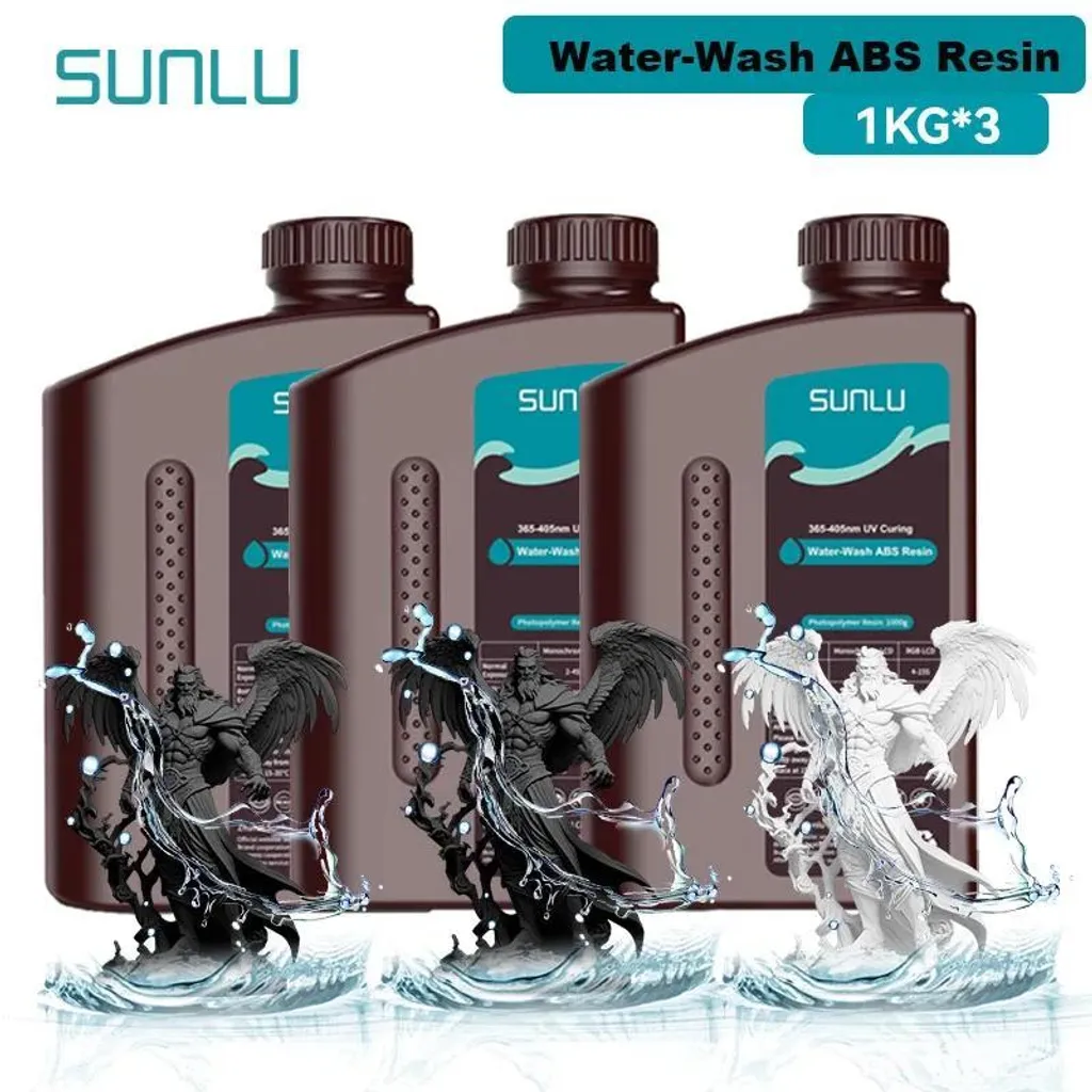 Résine UV haute précision lavable à l'eau pack 2BK 1WT sans solvant - 2