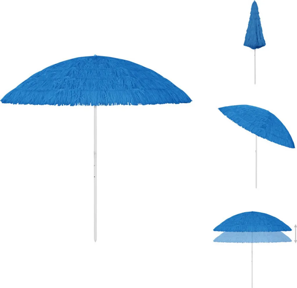 vidaXL Parasol Hawaii Bleu 300 cm - Parasol Déporté Style Exotique
