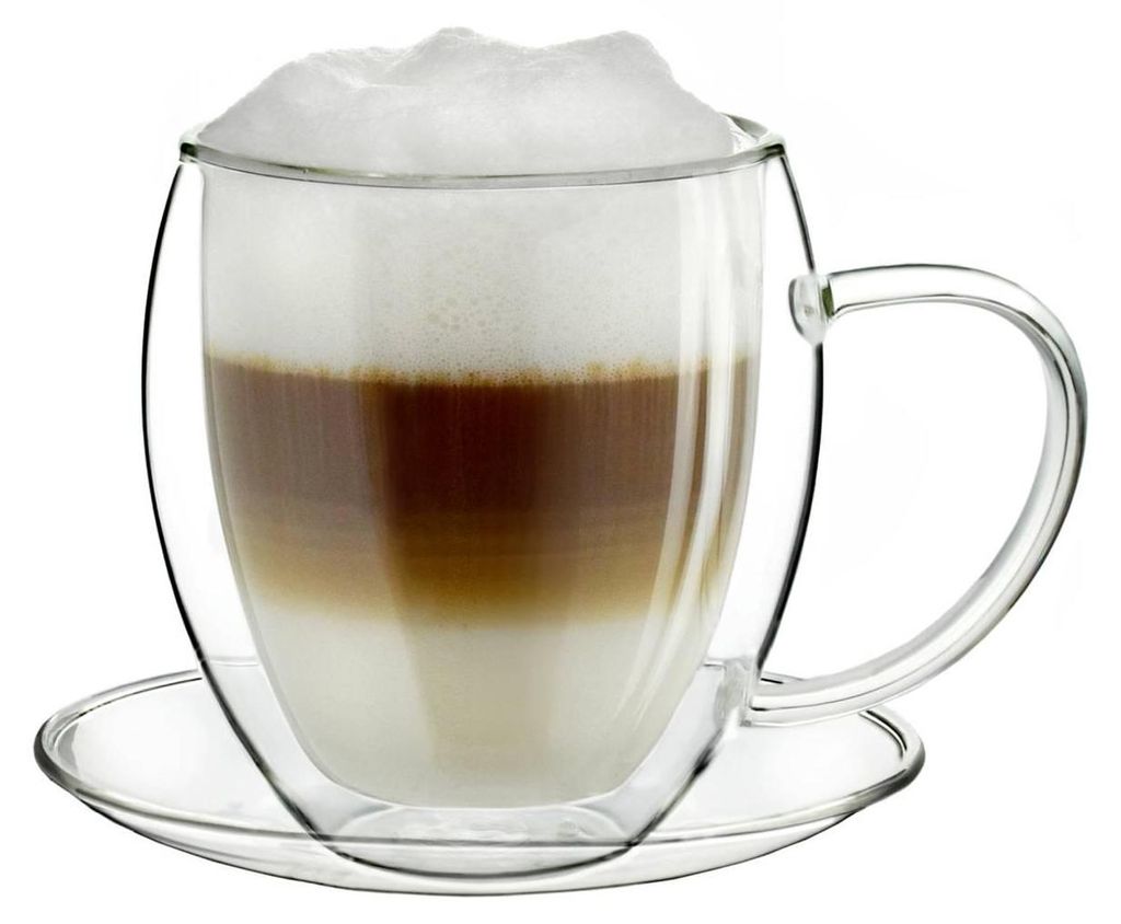 Creano extra große doppelwandige 400 ml Glas-Thermotasse Produktbild 