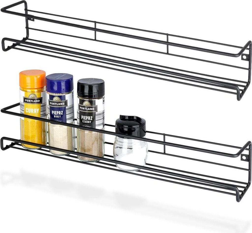 Vilde | Gewürzregale - Schwarz - 2 Stück - Metall - 40 × Produktbild 