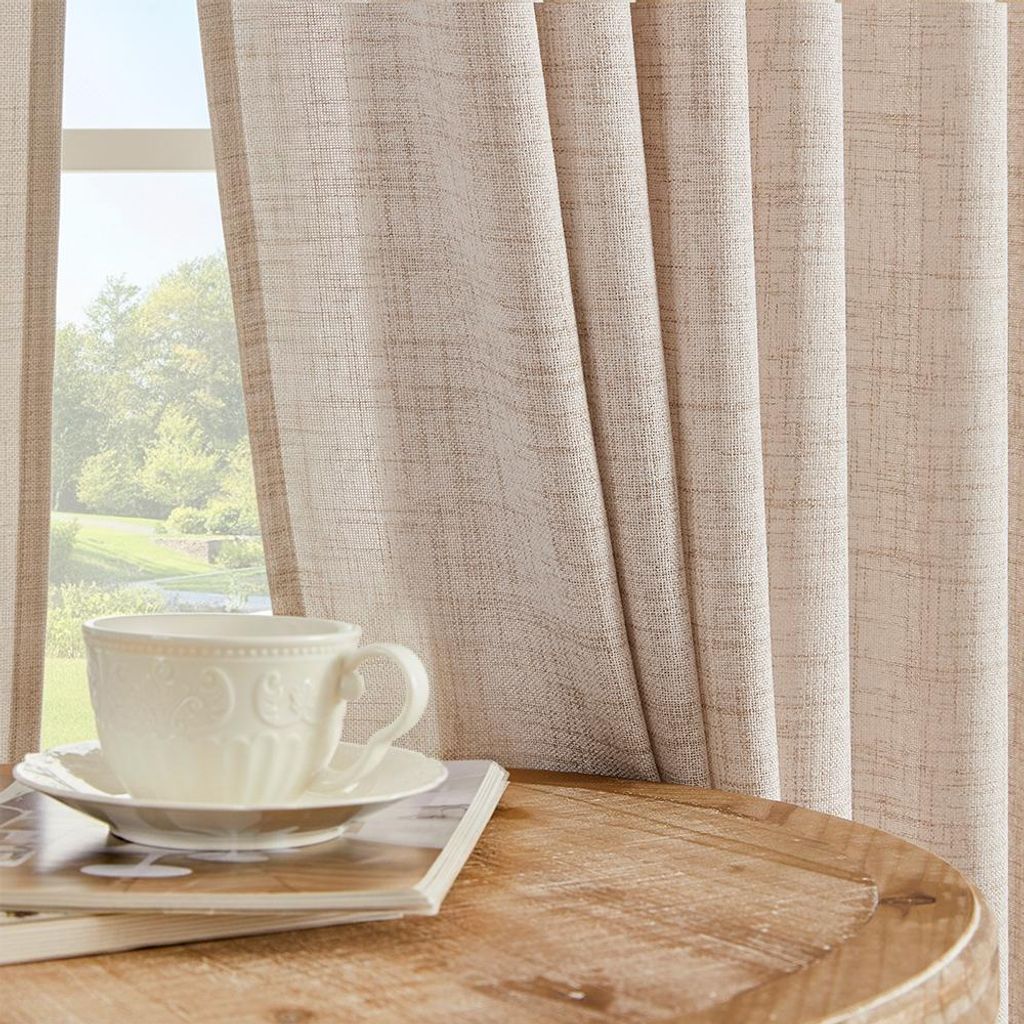 Gardinen Leinenoptik mit Schlaufen Voile Vorhänge Fenster