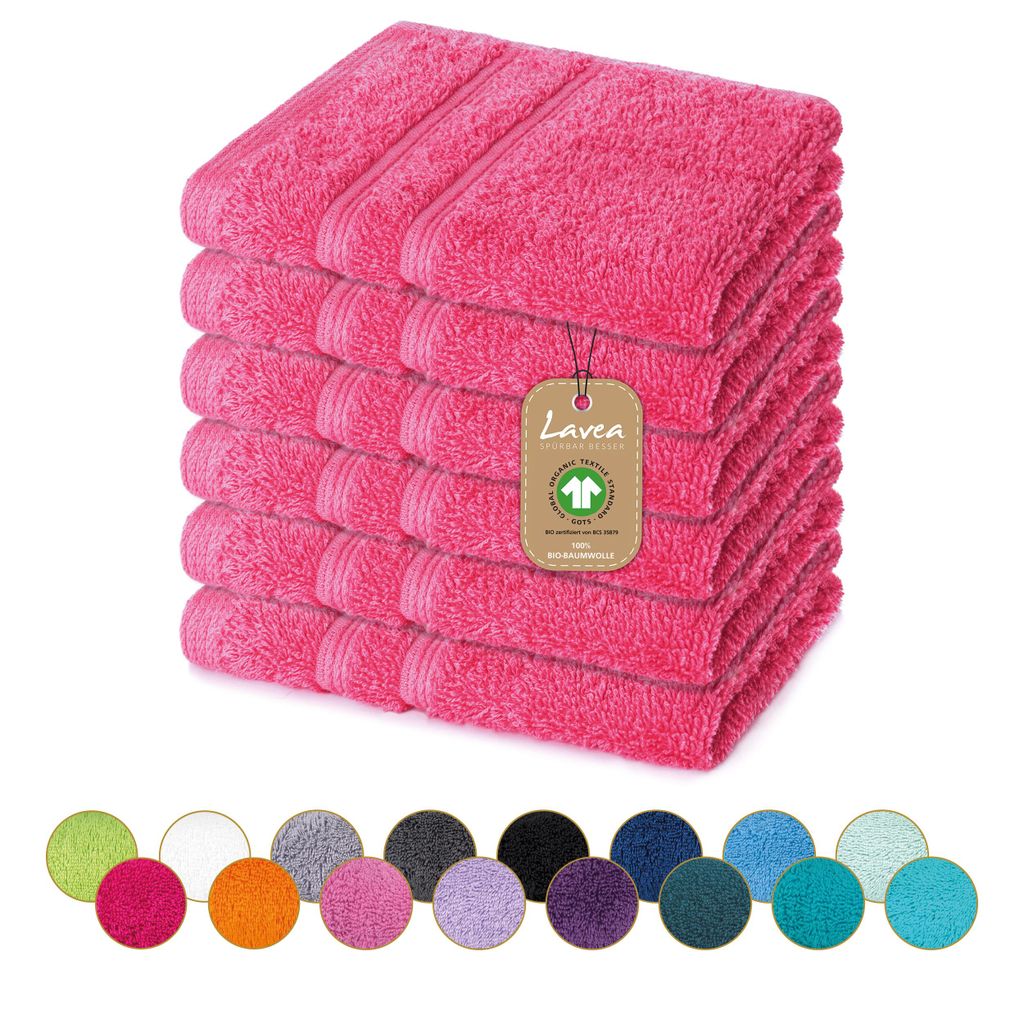 Lavea® Seiftuch 6er Set 30x30 cm, Waschlappen, 100% Produktbild 