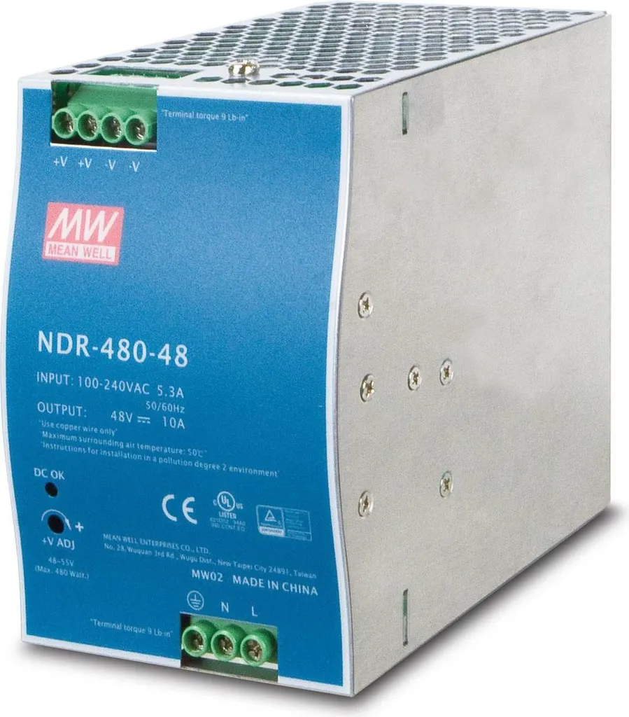 Alimentation 48V 480W SDR-480-48 avec Protection Surcharge et Rendement
