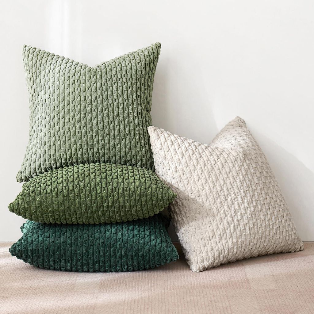 Cord-Kissenbezüge, 4er-Set, dekorative Kissenbezüge, moderne Sofakissen, Zierkissen, Sofakissen, dekorative Kissen für Wohn- und Schlafzimmer, 5...