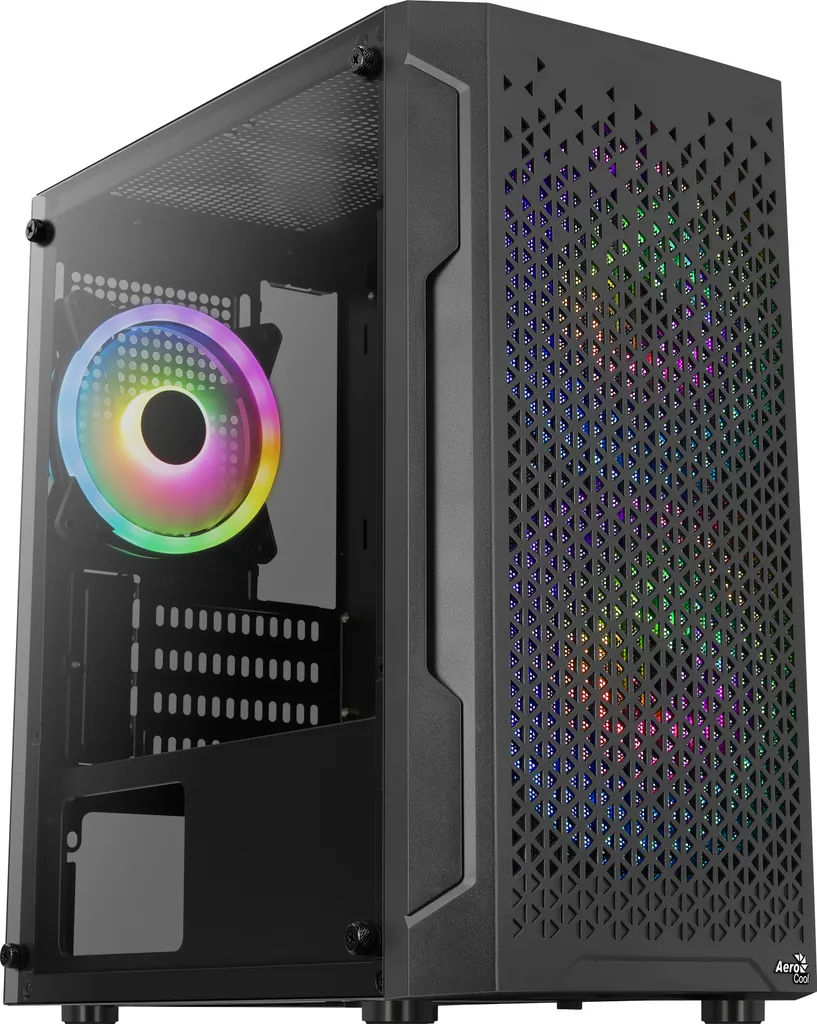 Aerocool Mini Trinity v2 mATX Case | 3 Ventole RGB Incluse | Nero