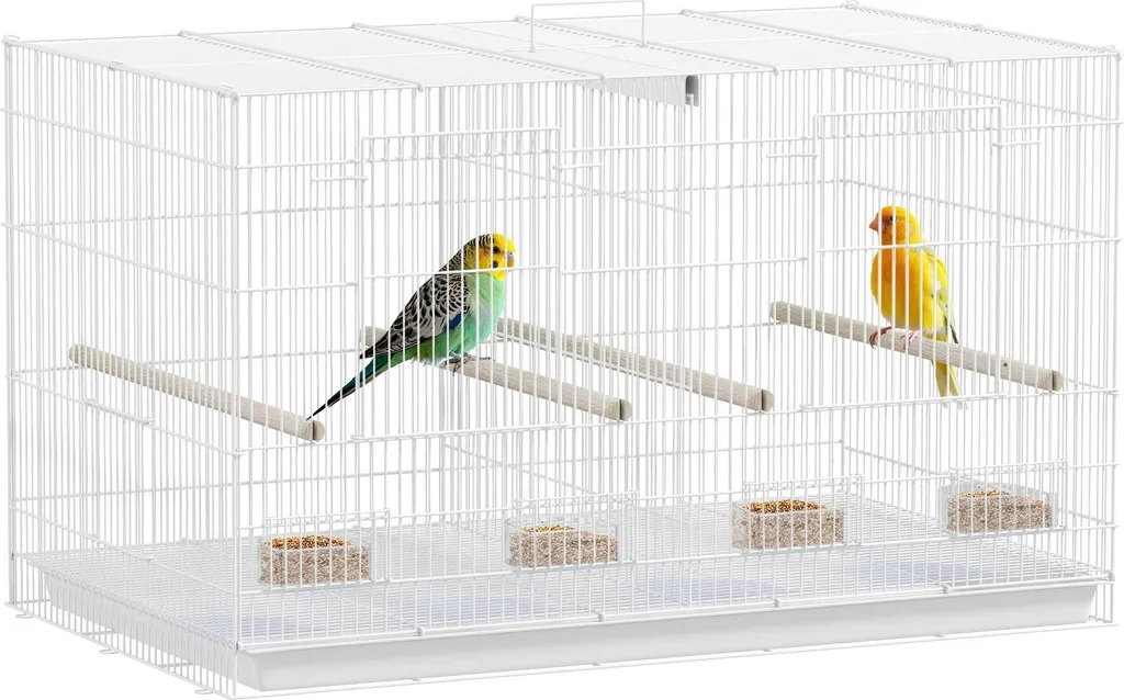 Cage pour oiseaux double compartiment 76 cm idéale canaris et perruches