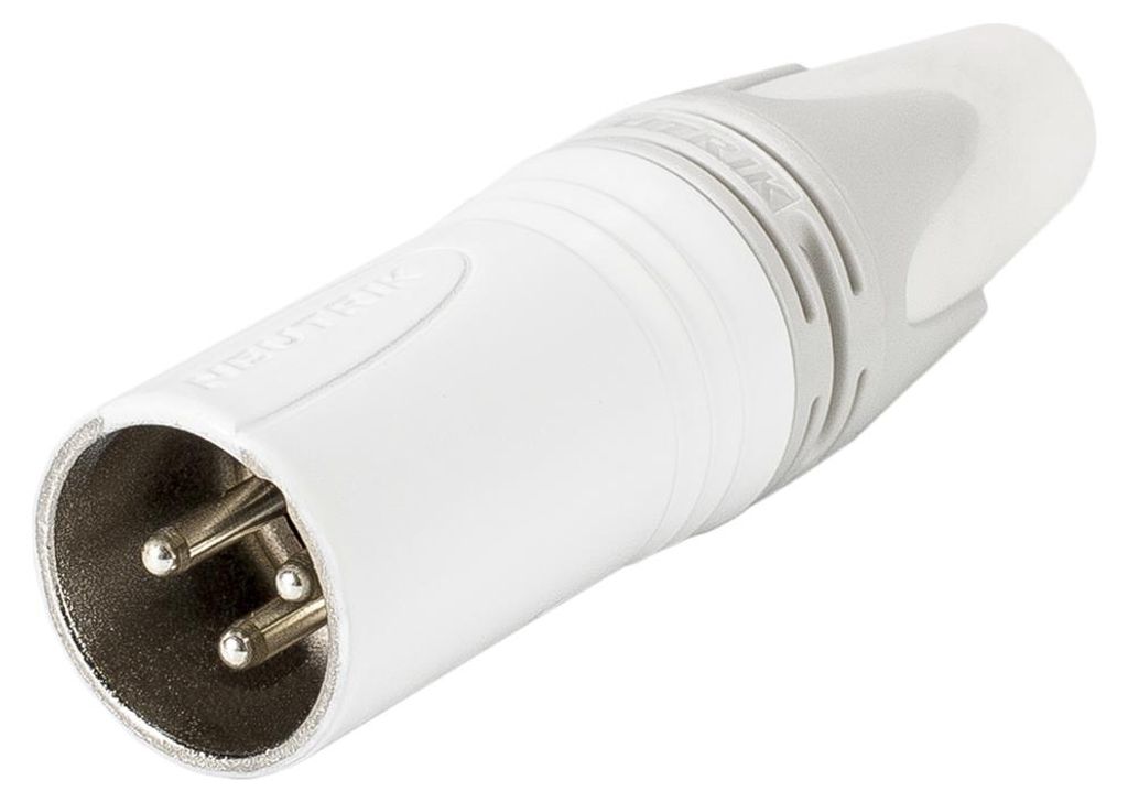 NEUTRIK XLR, 3-pol , Metall-, Löttechnik-Kabelstecker, versilberte Kontakt(e), gerade, weiß