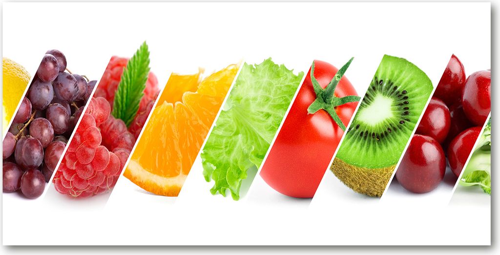 Tulup Leinwandbild - 120x60 cm - Wandkunst - Drucke auf Leinwand - Leinwanddruck - Essen & Getränke - Mehrfarbig - Obst Gemüse