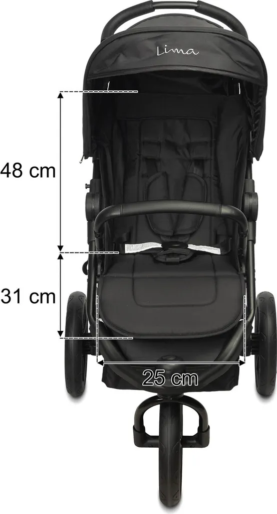 Poussette compacte CARETERO LIMA graphite avec dossier réglable et panier - 3