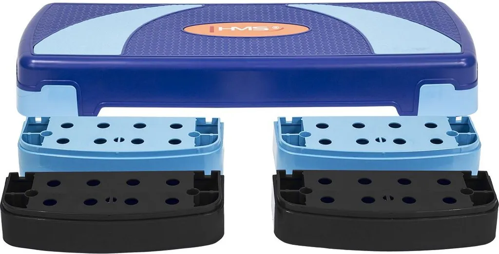 Step de fitness bleu antidérapant avec hauteur ajustable 10/15/20 cm robuste