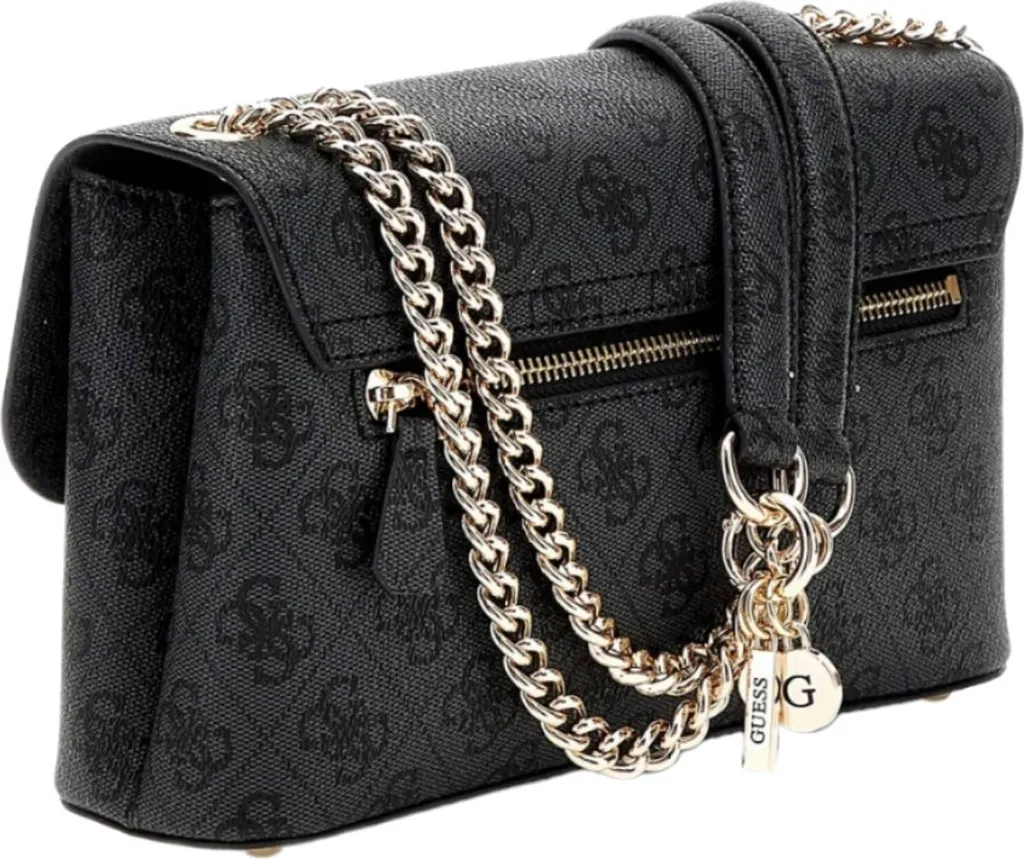 Sac bandoulière femme convertible Guess Erica en similicuir gris charbon