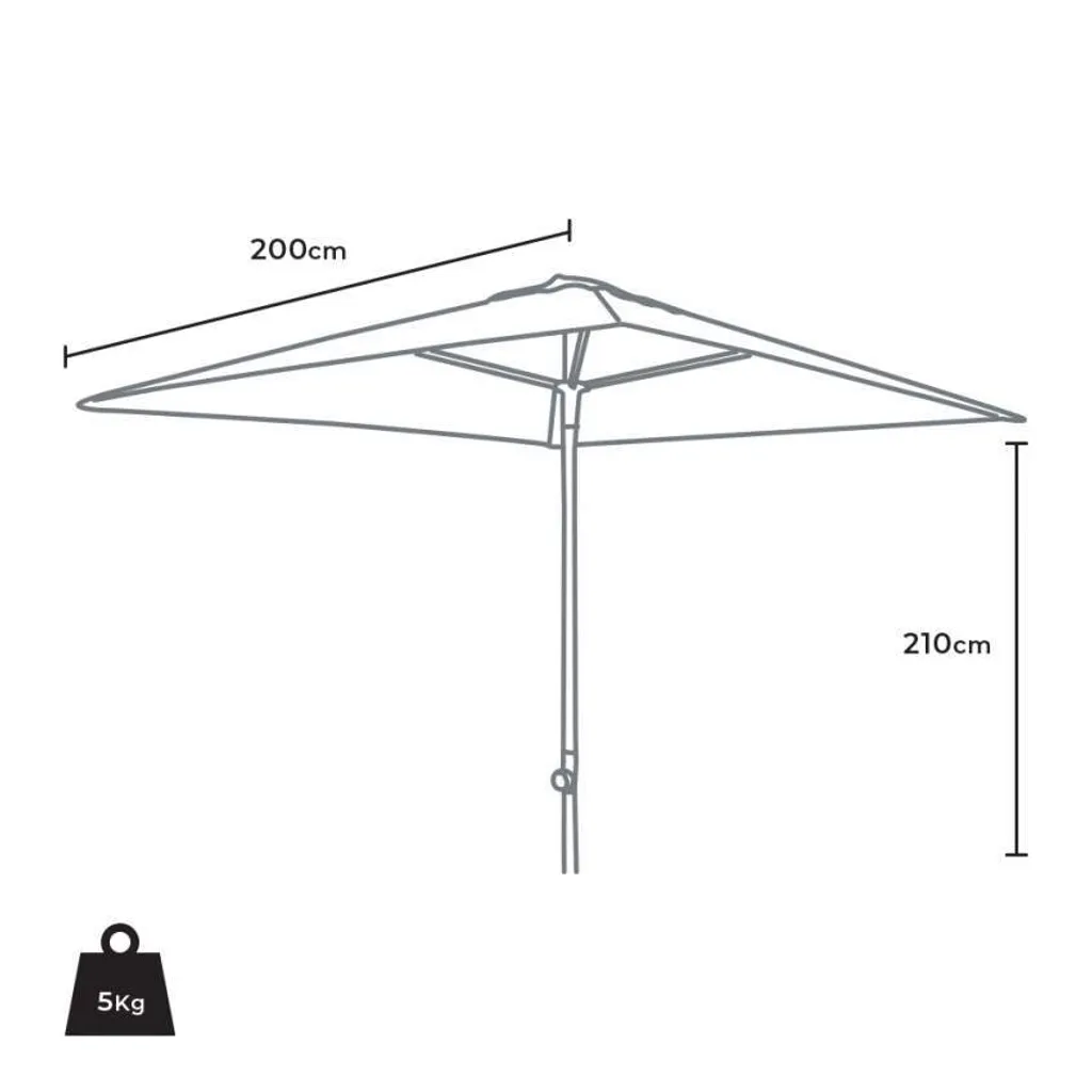 Parasol de Jardin Plutone 2x2m en Aluminium - Mât Central Carré Pro - 3