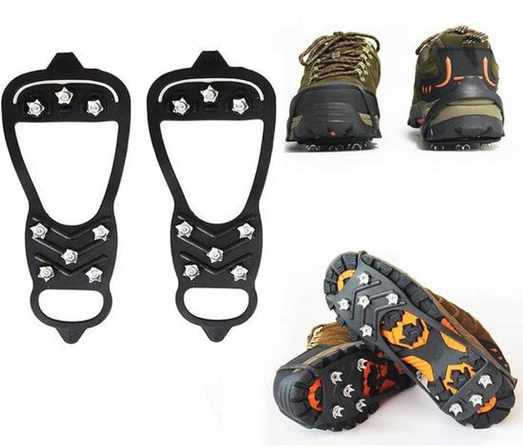 Antislip-Wandelschuhe mit 8 Stahlzehen, antislip-Handgriff, Stahlzehen, Outdoor-Wander- und Wanderschuhe, für nasse Matsch, Eis und Schnee.