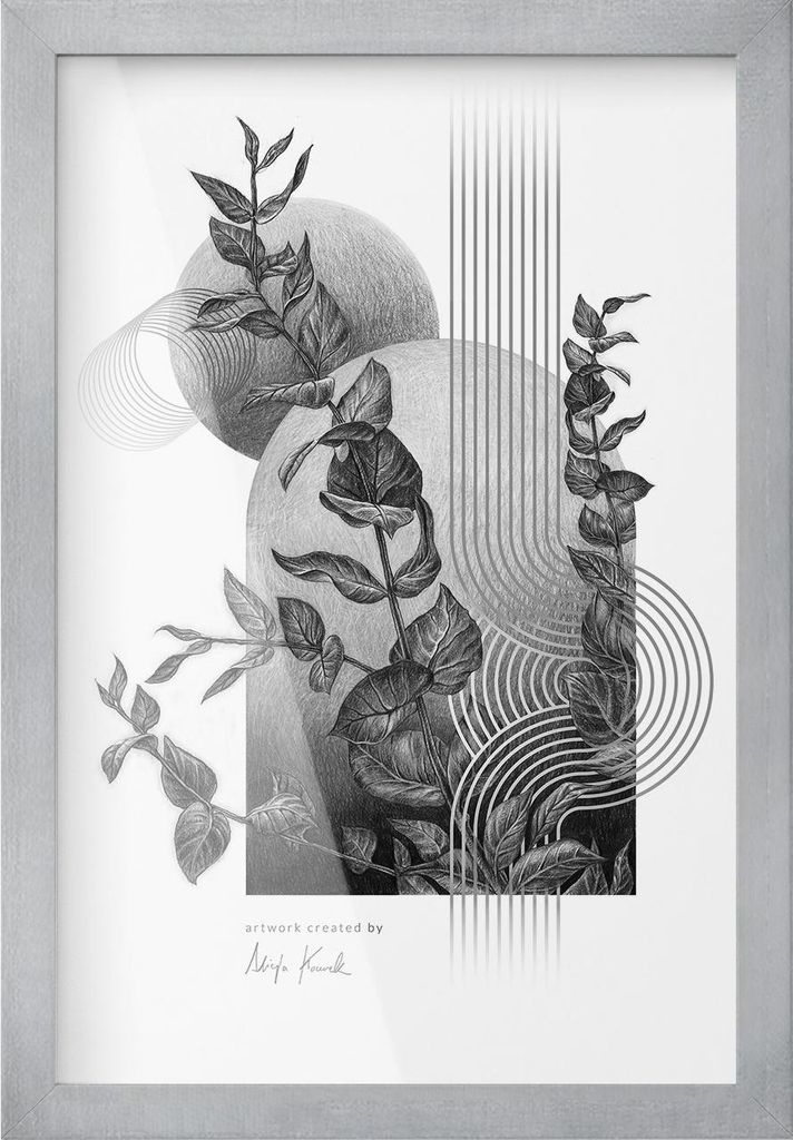 Bilderrahmen Silber Fotorahmen Wanddeko Collage Foto Poster 32x22 cm Modern, Dekoration