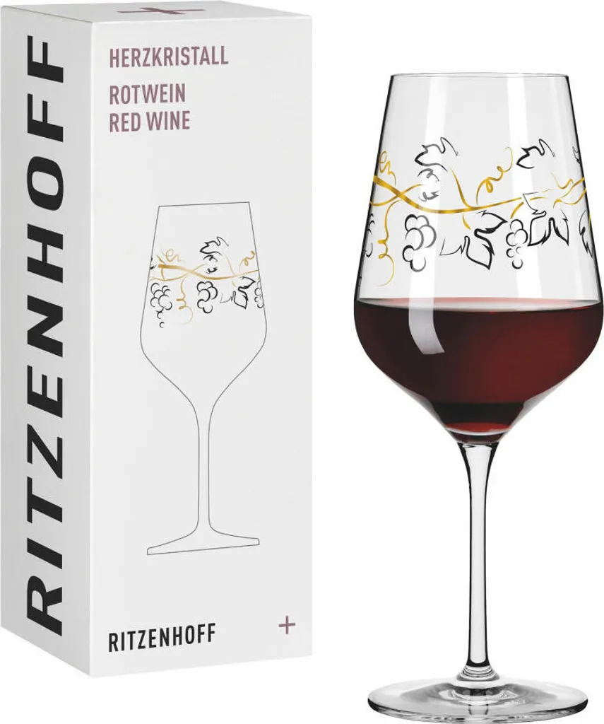 Ritzenhoff Rotweinglas Herzkristall 012, Veronica Rea F25, Kristallglas, 570 ml, 3001012