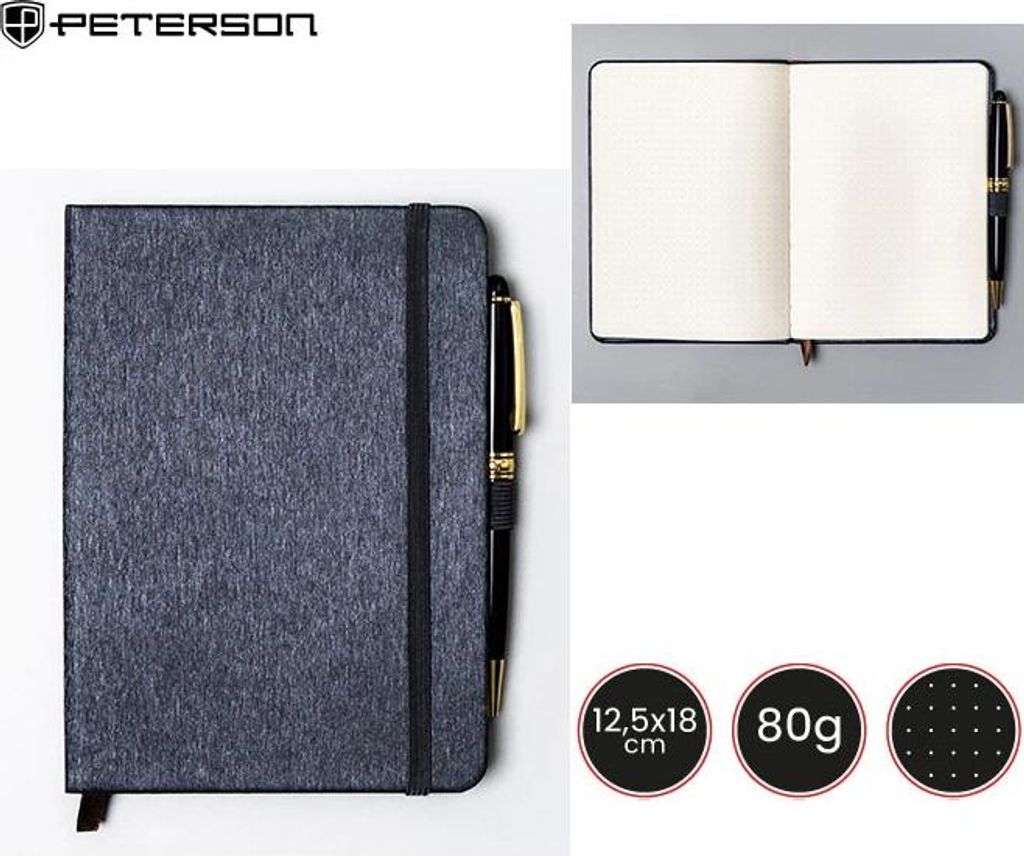 Peterson Notizbuch Jilail grau One size