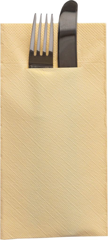 Tissue Deluxe Besteckservietten Creme, 40 x 40 cm, 75 Stück - Mank