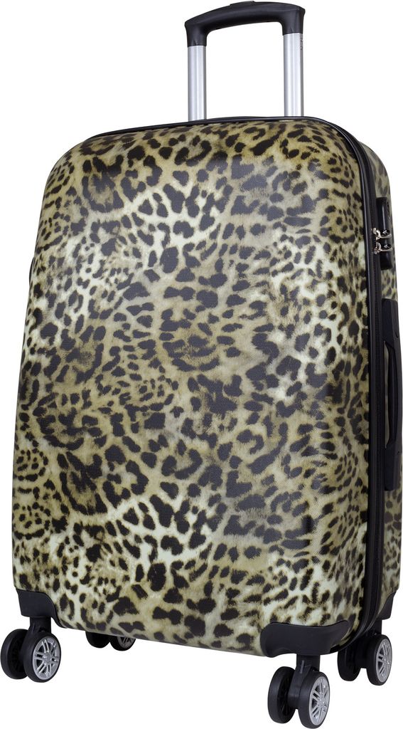 ABS Mittelgroßer Reisekoffer Leopard 65 cm Motivkoffer Produktbild 