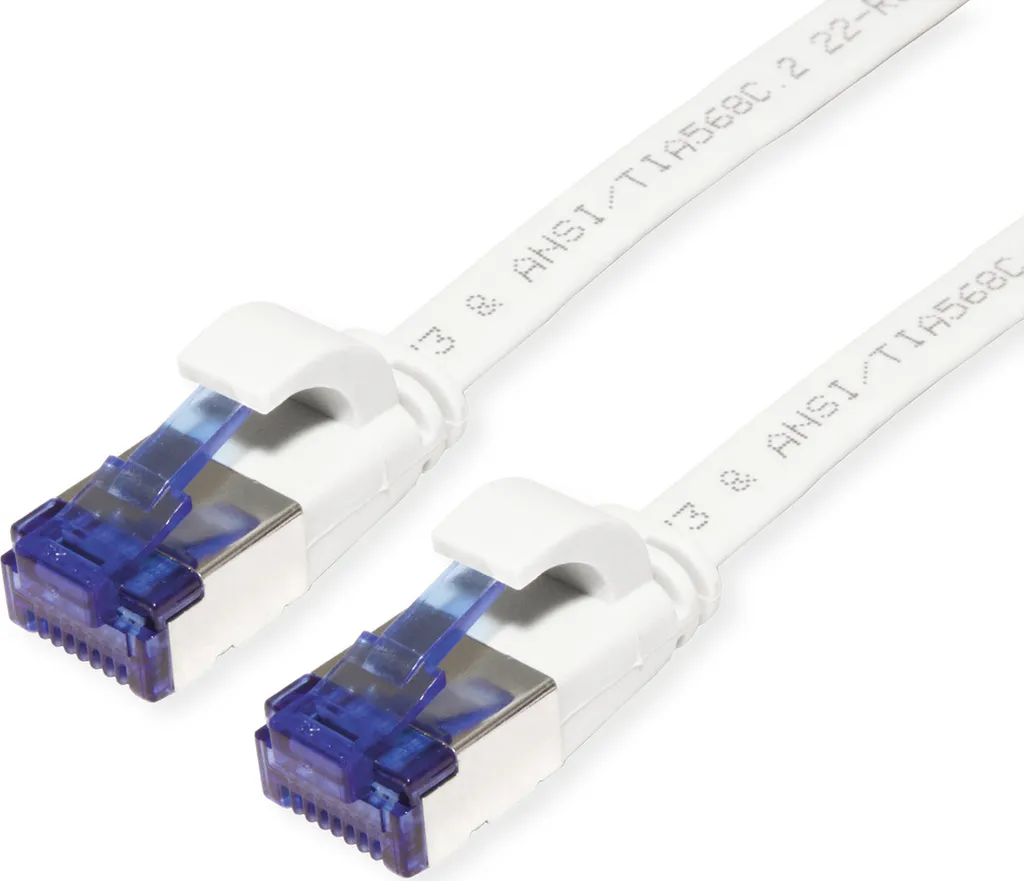 Cavo di Rete VALUE Cat.6A Piatto 1m | Ideale Smart Working Bianco