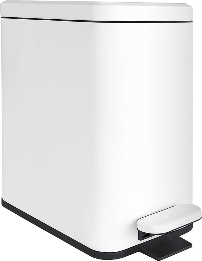 Relaxdays Cestino Stretto 10 Litri Softclose - Pattumiera Salvaspazio Bagno