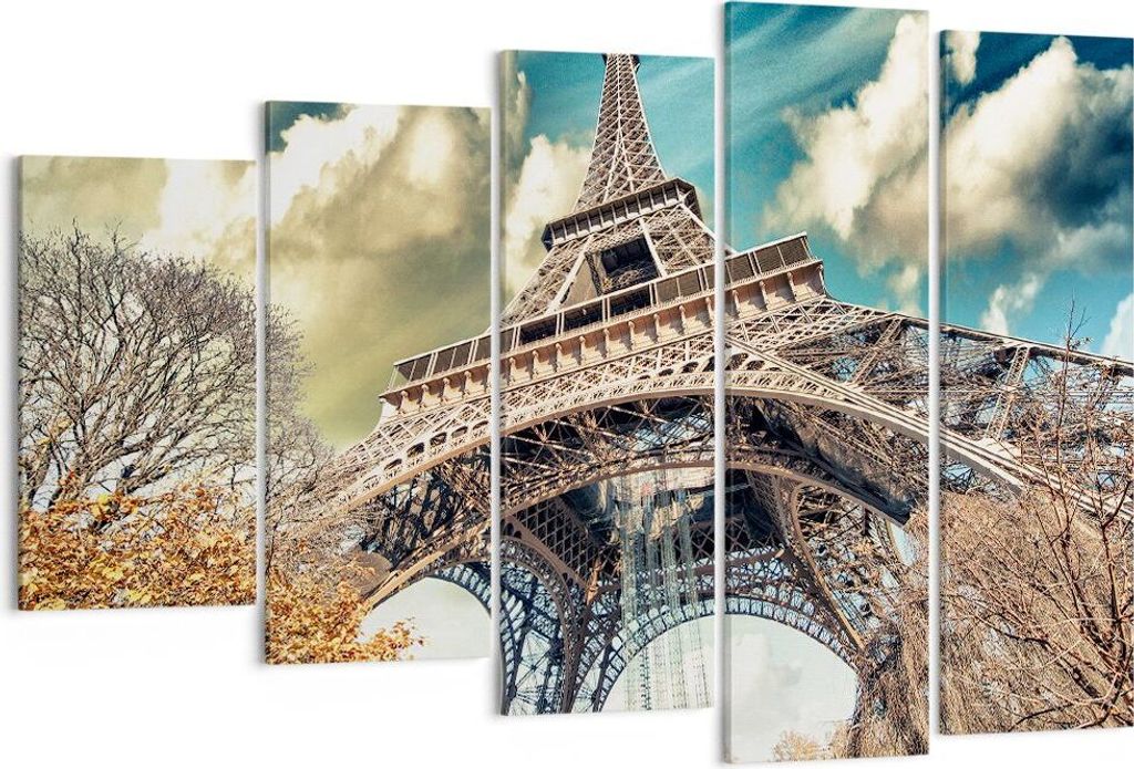 Bild auf Leinwand - Leinwandbild - Eiffel technik europa frankreich - 150x100cm - Wand Bild - Wanddeko - Leinwanddruck - Bilder - Kunstdruck - Lein...