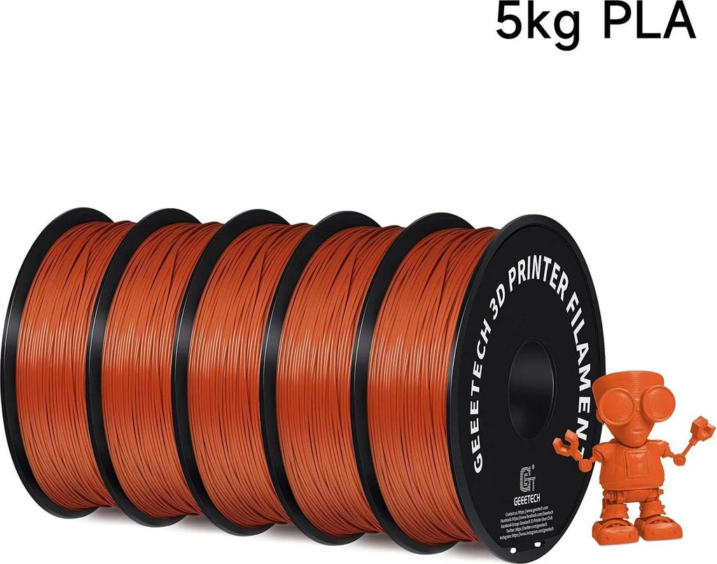 PLA Filament - 3D-Drucker Filament - Durchmesser 1,75 mm - Toleranz ±0,03 mm - Länge 343 m - Orange