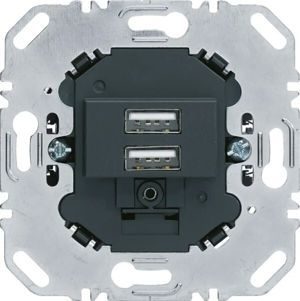 Prise de charge USB 230V double 3A anthracite 260205 pour alimentation