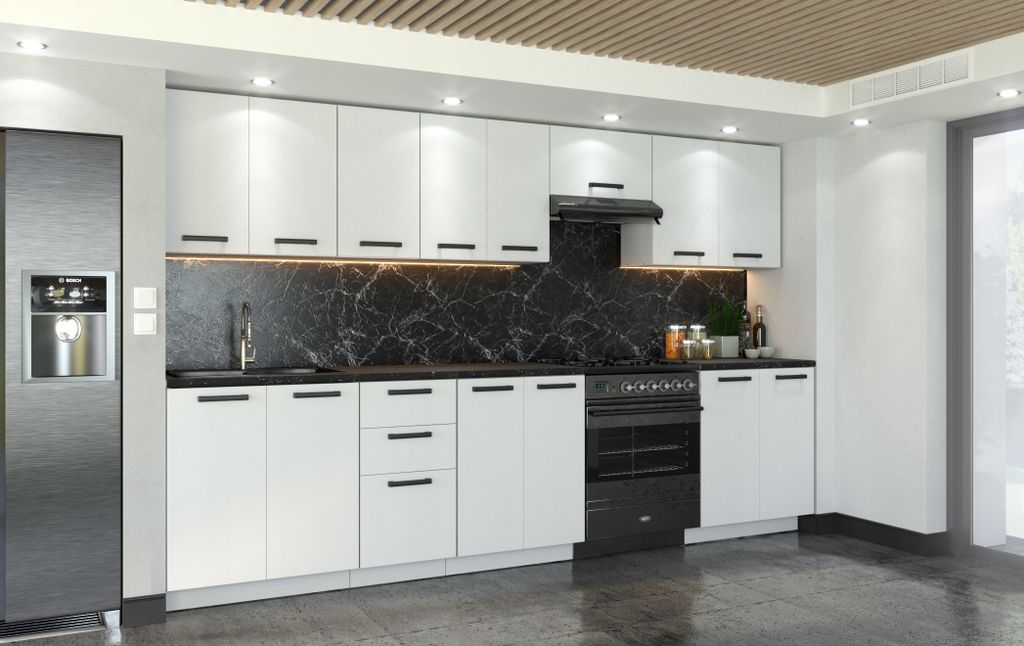 ULWEHOME Küchenmöbel Küchenmöbel-Set Küche Milan 320 cm | Produktbild 