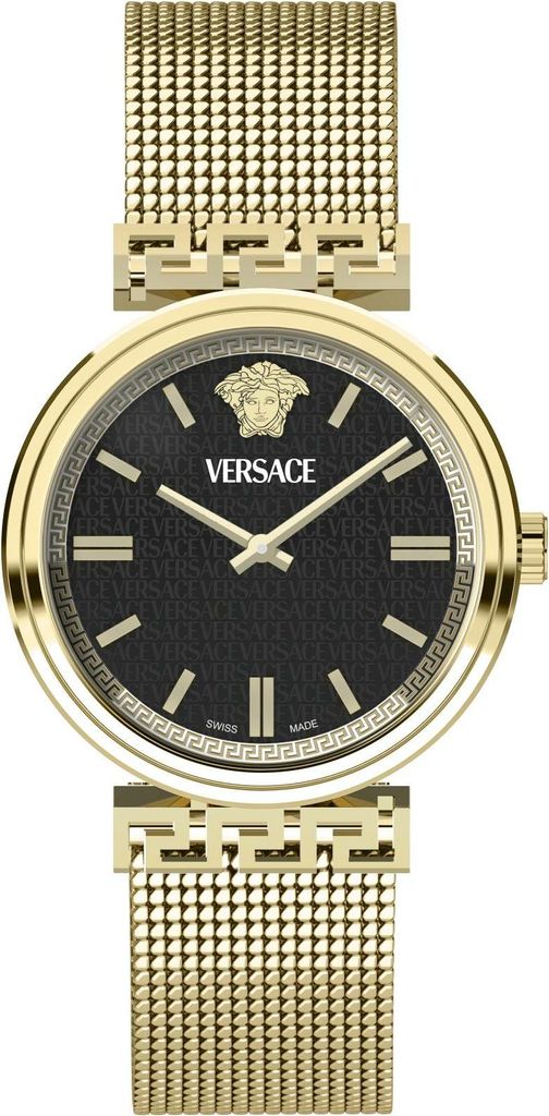 Versace VETCA0724 Mythos schwarz gold Edelstahl Armband Uhr Produktbild 
