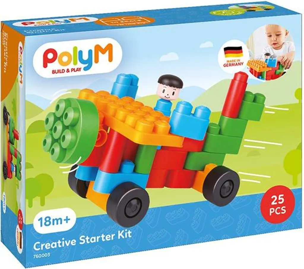 Kit de démarrage créatif PolyM : briques lavables et souples pour bébé - 3