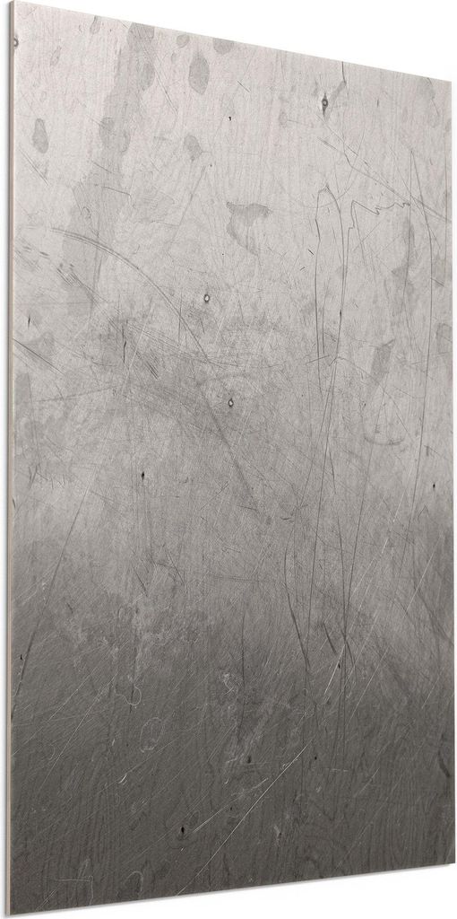 DEQORI Holzbild 60x90 cm 'Abgenutzter Edelstahl' Bild auf Holz Wandbild Kunstdruck