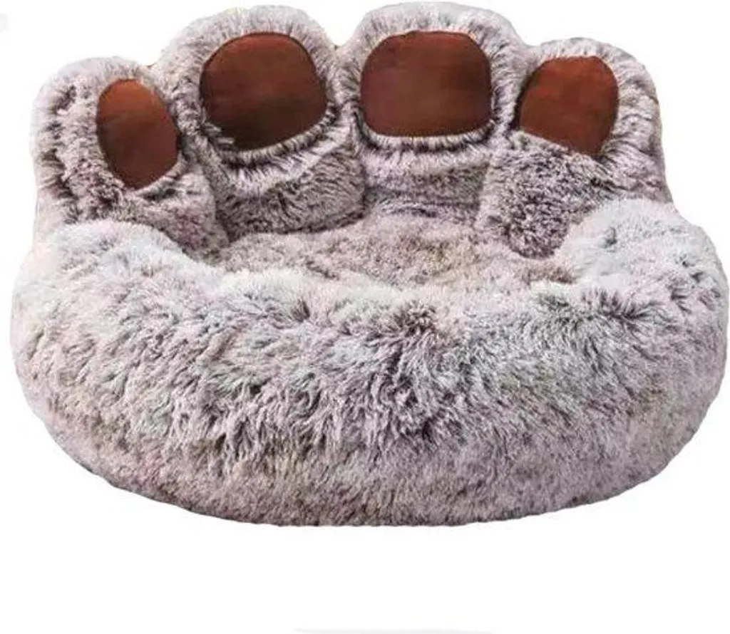Lit pour chien gris 90 x 90 cm anti-stress déhoussable et confortable