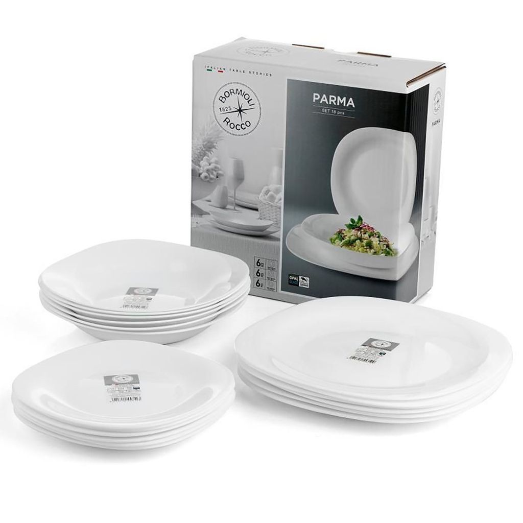 Bormioli Rocco Parma, 6 Person(en), Gehärtetes Glas, Weiß, Produktbild 