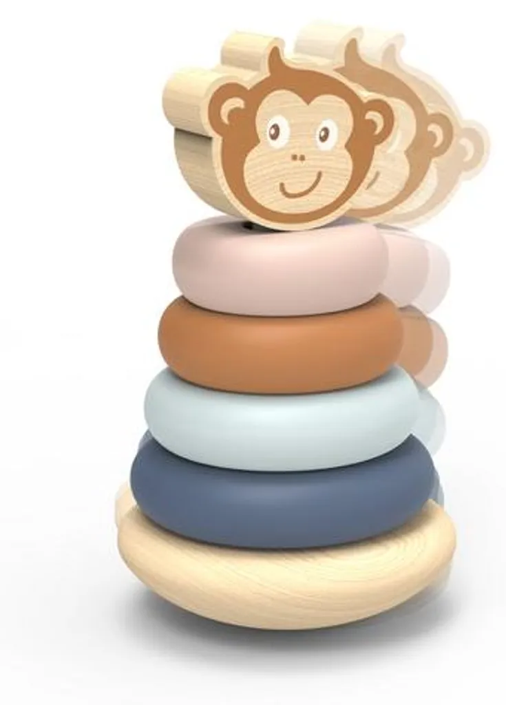 Jouet d'éveil en bois Speedy Monkey Roly Poly - Idéal pour la motricité