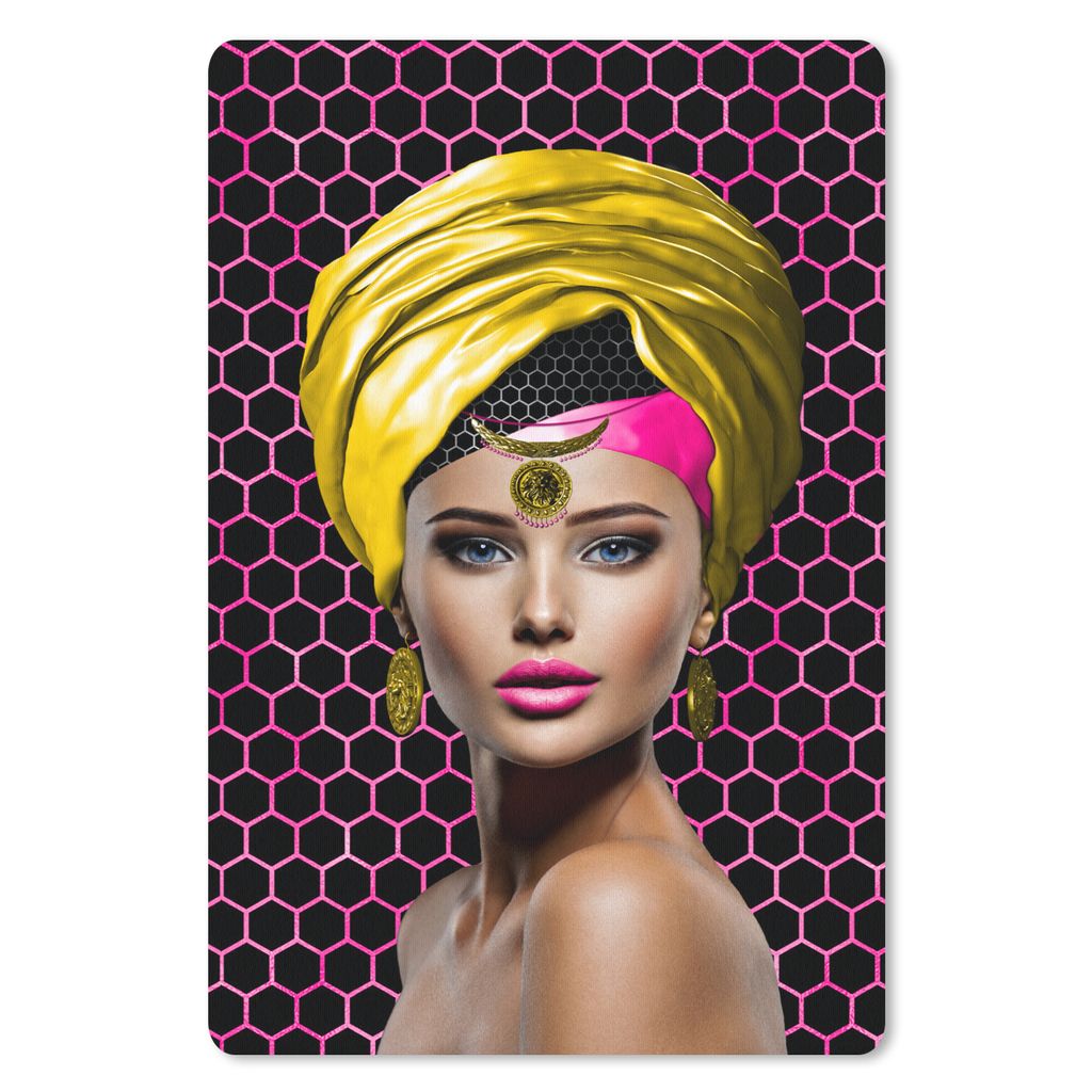 MuchoWow Mauspad Mousepad Frau - Farben - Abstrakt 18x27 cm - Mousepads - Maus Mat - Pad - Mausunterlage