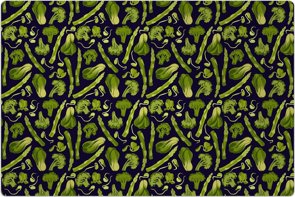 Küchenmatte 120x180 cm Vinylmatte Bodenmatte Dekoration - Grünes Gemüse