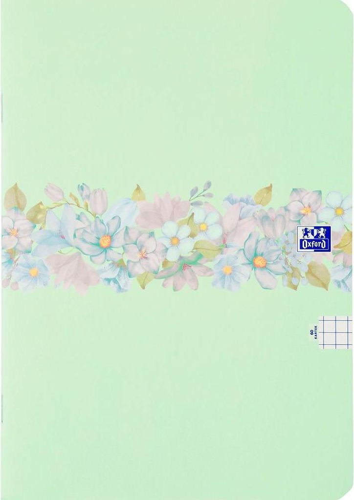 Oxford Notizbuch A4 60k kariert Blumen