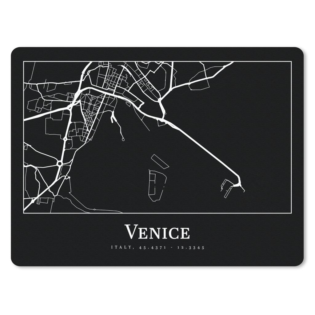 MuchoWow Mauspad Mousepad Stadtplan - Venedig - Karte - Venedig 23x19 cm - Mousepads - Maus Mat - Pad - Mausunterlage - Schreibtischunterlage - M...