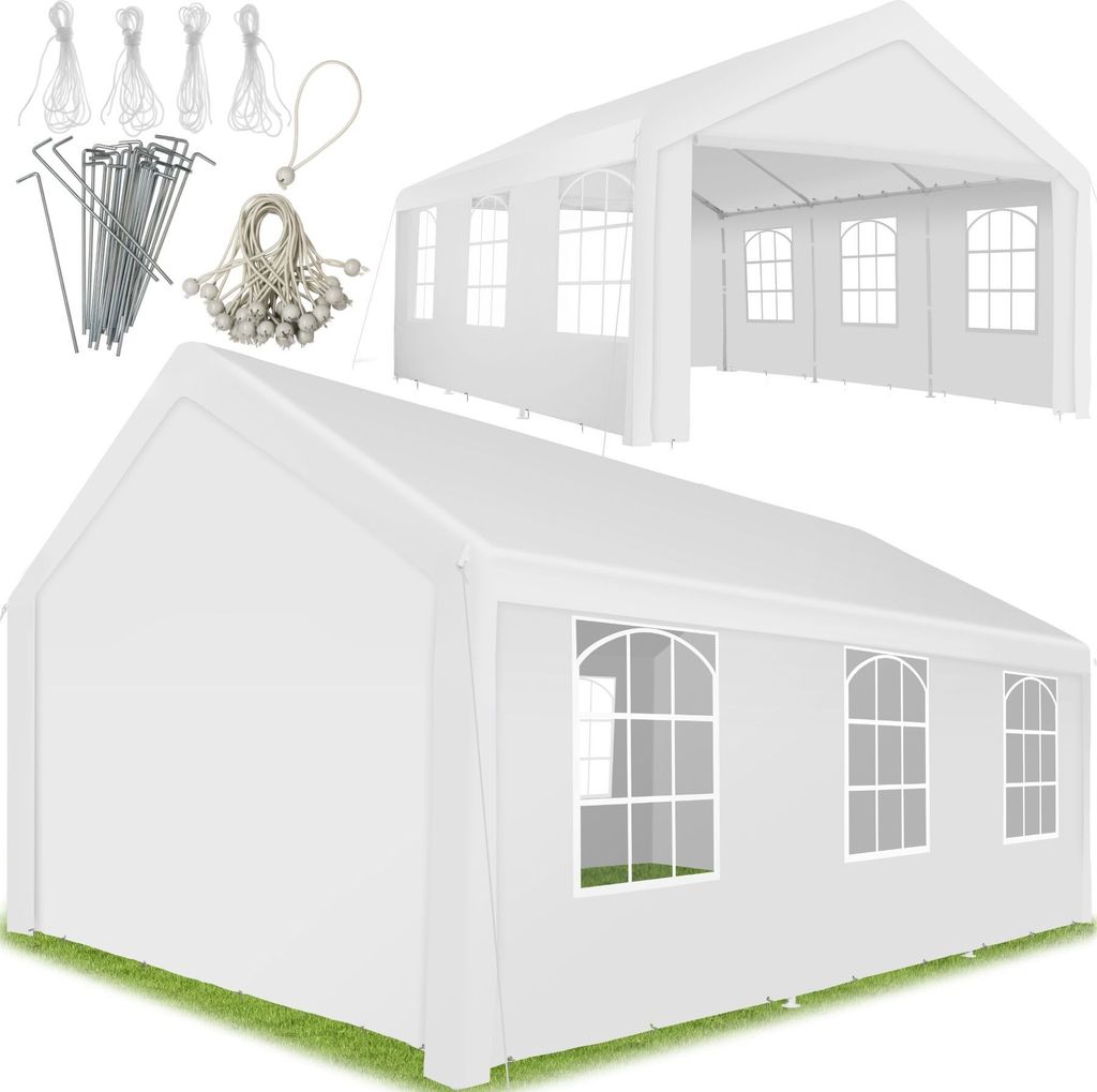 Zahradní pavilon 6x4m se 4 bočními panely - bílý Obrázek produktu 