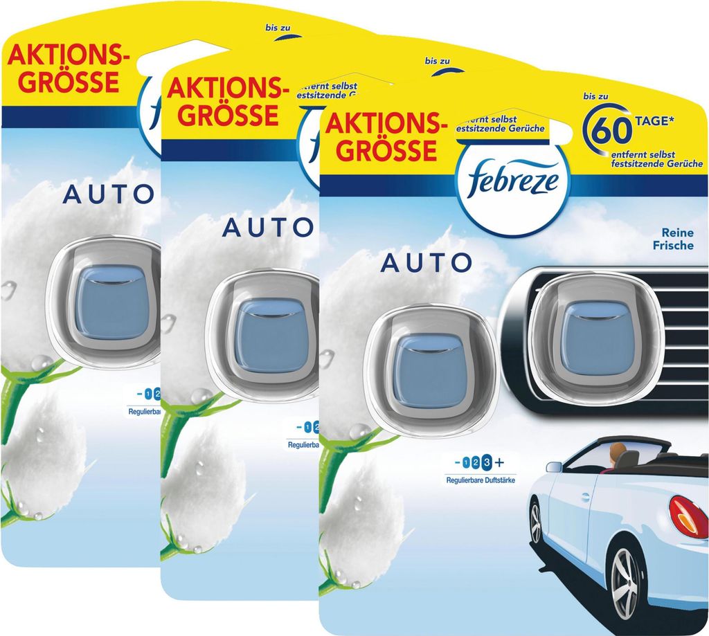 Febreze Auto Lufterfrischer Reine Frische 2x2ml - Raumduft (3er Pack)