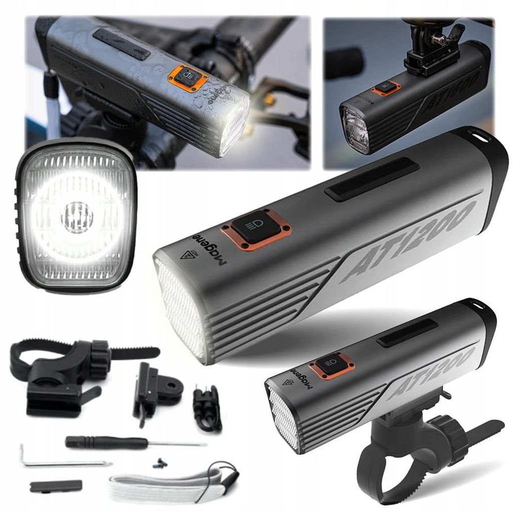 Lampe avant pour vélo Magene AT1200 LED, éclairage puissant Image du produit 