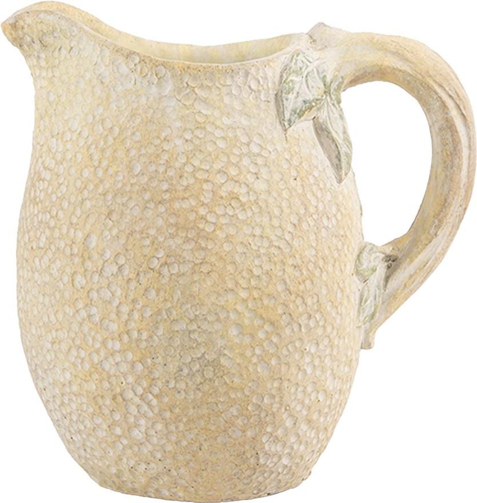Clayre & Eef Dekorative Kanne 20x15x20 cm Gelb Grün Stein