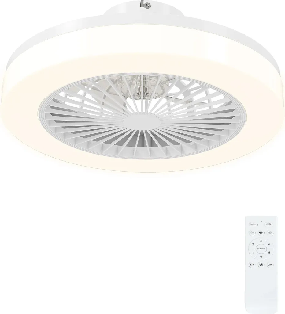 Plafonnier ventilateur LED silencieux avec télécommande et moteur CC
