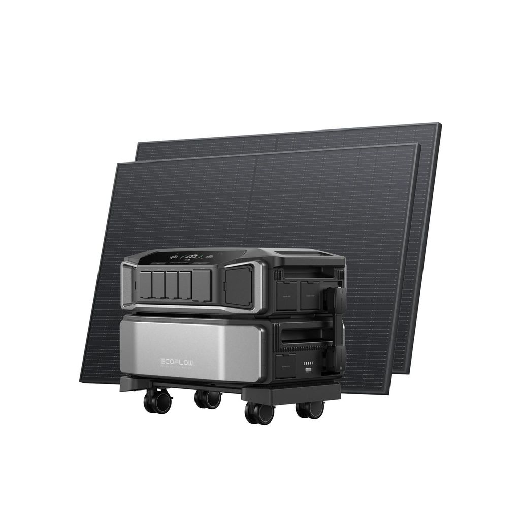 EcoFlow DELTA Pro Ultra tragbare Powerstation 6 144 Wh mit 2× 400W Solarpanel, 6 900 W AC-Ausgang, erweiterbar auf 30 kWh, LFP-Batterie, App-Steue...