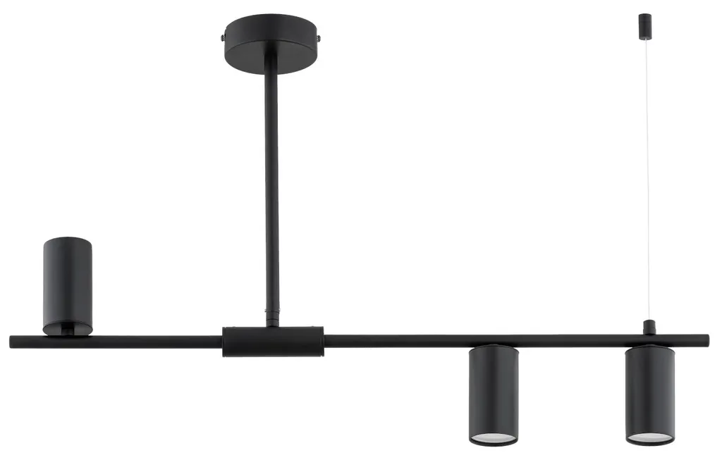 Suspension design URANOS métal noir 3 lumières - Format 48x74x10 cm